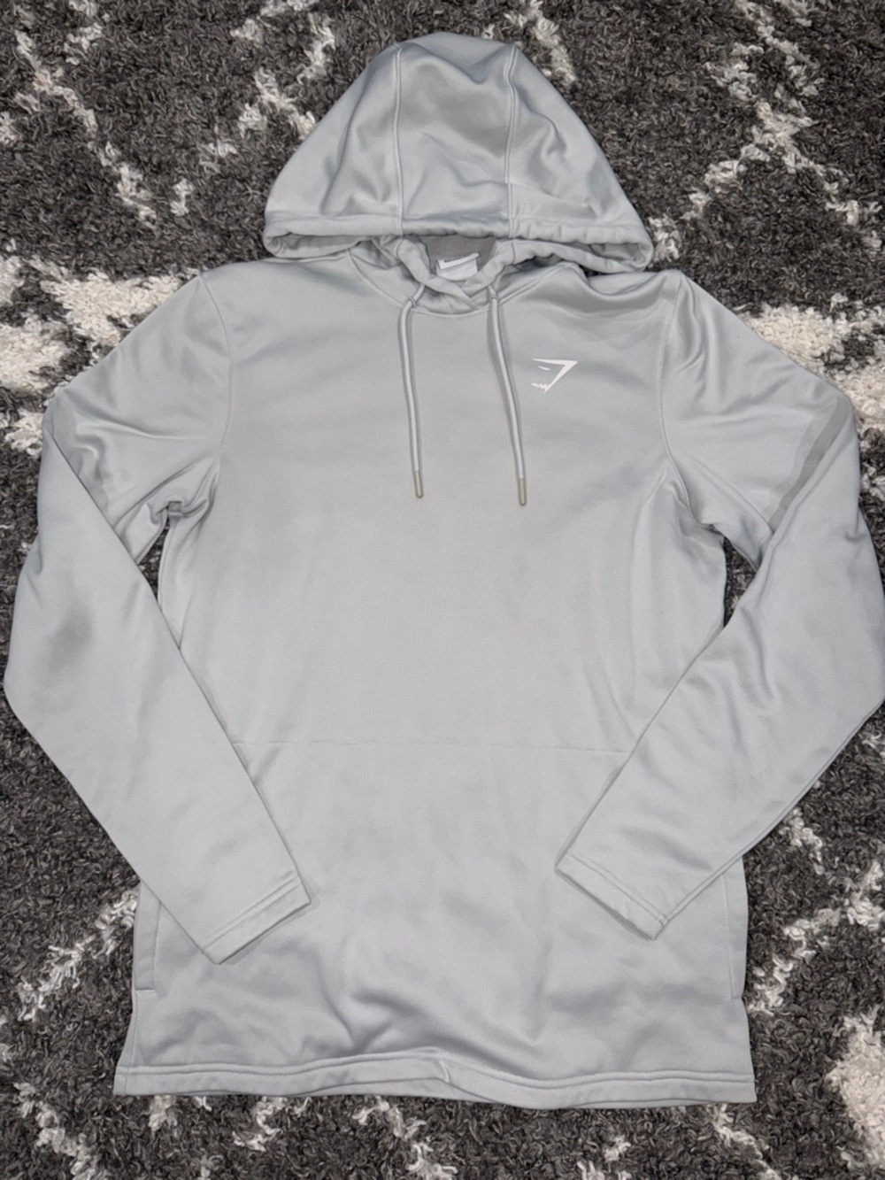 EUC Gymshark Men’s Light Gray Performance Arrival Fleece Hoodie Sweatshirt - S